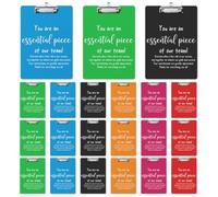 Thyle 20 Pcs Employee Appreciation Gift Inspirational Plastic Clip Board Colored Clipboard with Low Profile Clip Back to School Gift for Office Teacher Coworker Team, 12.4 x 8.86 Inches (Praise)
