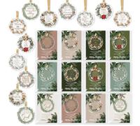 Thyle 24 Set Christian Appreciation Gift Acrylic Ornaments with Merry Christmas Cards Christmas Tree Decorations with Bibles Verse Gifts for Women Men Employee Family Church