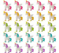 Thyle 25 Pcs Mini Unicorn Figurines Miniature Unicorn Cake Toppers Tiny Flying Horse Figure for DIY Moss Landscape Dollhouse Birthday Party Decorations Christmas Supplies Hide and Seek Prop