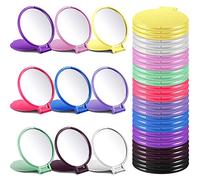 Thyle 300 Pcs Compact Mirror Bulk, Pocket Mini Folding Round Makeup Mirror for Purse Small Portable Travel Cosmetic Women Gifts Daily Use Party Favors, 10 Colors