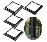 Thyle 4 Pcs 6 x 6 Inches Vinyl Post Sleeve Black Adjustable Post Skirt Base Eusable Column Wrap Trim for 3 to 6.5 Inch Porch Fence Deck Stairs Rails