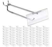 Thyle 50 Pcs Metal Scan Hook with Label Holder for 1/8" to 1/4" Pegboard, Peg Board Hooks with Price Tag, Pegboard Wall Accessories, Metal Hooks for Home Garage Retail Display Supplies (11 Inch)