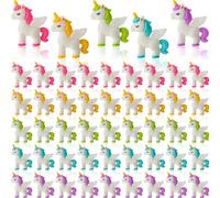 Thyle 50 Pcs Mini Unicorn Figurines Miniature Unicorn Cake Toppers Tiny Flying Horse Figure for DIY Moss Landscape Dollhouse Birthday Party Decorations Christmas Supplies Hide and Seek Prop