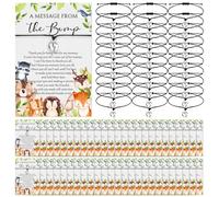 Thyle 50 Set Baby Shower Favors for Guests Adjustable Bracelets with Message from the Bump Card Footprints Charm Baby Shower Bracelets for Gender Reveal Thank You Gifts (Woodland)