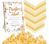 Thyle 51 Pcs Pacifier Hunt Baby Shower Games Include Baby Pacifier Hunt Sign and 50 Acrylic Baby Pacifiers Baby Pacifiers for Baby Shower Game Gift Sets Gender Reveal(Pumpkin)