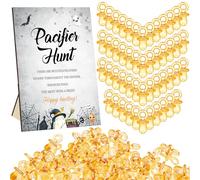 Thyle 51 Pcs Pacifier Hunt Halloween Baby Shower Games Halloween Little Boo Cool Baby Shower Games Include Baby Pacifier Hunt Sign Wooden Baby Gift Sets and 50 Acrylic Baby Pacifier for Gender Reveal