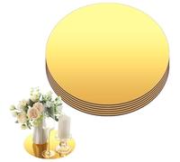 Thyle 6 Pcs 12 Inch Acrylic Round Mirrors for Tables Centerpieces Circle Mirrors Candle Plates for Wall Wedding Table Centerpieces Round Mirror Tray for Baby Shower Party Christmas, Thickness 1 mm