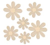 Thyle 6 Pcs Boho Daisy Wall Decor Natural Rattan Flower Wall Hanging Art Wooden Boho Art Nursery Decor Daisy Signs Flowers Farmhouse Hanging Decoration for Home Office Nursery