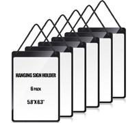 Thyle 6 Pcs Business Retail Hanging Sign Holder 8.3 x 5.8 Inch Plastic Advertising Signage Sign Holder Craftsman's Stall Clear Poster for Store Supermarket Exhibition Mall Restaurant Display
