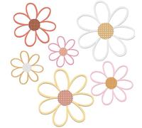 Thyle 6 Pcs Daisy Wall Decor Wooden Daisy Wall Art Flowers Signs Hanging Plaque for Home Nursery Bedroom Farmhouse Bathroom Decorations Housewarming Gifts (Multicolor)