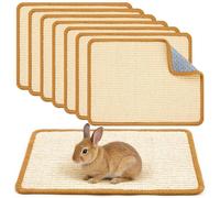 Thyle 8 Pcs Rabbit Scratching Pad Bulk 16 x 12 Inch Natural Sisal Bunny Scratch Mat Easy Replacement Claws and Teeth Care Rabbit Mats for Cages Chew Toys for Bunny Pet Biting Sleeping Nesting