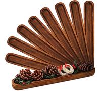 Thyle 8 Pieces Wooden Dough Bowls Rustic Wood Long Olive Tray Decorative Charcuterie Board Accessories Hand Carved Wood Bowl Decor for Home Table Centerpiece Display Decoration, 12 x 1.8 x 1 Inch