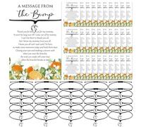 Thyle Baby Shower Favors for Guests Adjustable Bracelets with Message from the Bump Card Footprints Charm Baby Shower Bracelets for Gender Reveal Thank You Gifts, Bracelets: adjustable, about 6.3
