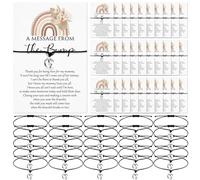 Thyle Baby Shower Favors for Guests Adjustable Bracelets with Message from the Bump Card Footprints Charm Baby Shower Bracelets for Gender Reveal Thank You Gifts, Bracelets: adjustable, about 6.3