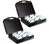 Thyle Name tag Organizer Storage Box Name Badge Holder Organizer Tray Holds 60 id Badge tag with 2 Click to Lock for Office School Business, 17.4 x 16.1 x 5.8 Inch(2 Pcs)