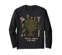 Thyme Botanical Anatomy Herb Diagram Vintage Style Long Sleeve T-Shirt