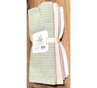 Thyme Sage Pack of 4pc Turkish Cotton Kitchen Towels Set Ultra Absorbent - Dish Towels for Drying Dishes - Cotton Tea Hand Towels - 16" X 26" Oeko-Tex Certified (Green, White, Turquoise & Grey)