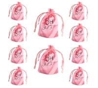 Thyonta 10 PCS Wedding Hangover Bag - Satin Pink Gift Bag丨Bachelorette Party Favor Kit Bag for Wedding Bridal Shower Party