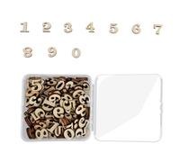 Thyonta 100 PCS Natural Wooden Numbers Colorful Vintage Color Wooden 26 Alphabet Children's Puzzle Education Early Learning Toys