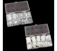 Thyonta 1000PCS French Half Cover False Nails Natural Clear High Material Boxed Manicure Suitable for Women Nail Technicians and Families(Two styles)