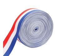 Thyonta 10M Patriotic Polyester Decorative Ribbon - Red, White, Blue Striped, 40mm x 10m, Festive Occasion