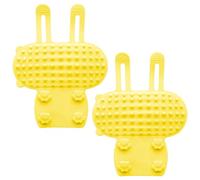 Thyonta 2 Pcs Cat Self-Grooming Silicone Massage Brush 2-in-1 No-Bath Grooming Tool Shedding Glove Scratch Relief Toy with Strap for Table and Chair Legs (Yellow)