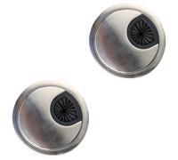 Thyonta 2 PCS Desk Cable Grommets 54mm Computer Grommet Computer Desk Cable Hole Cover for Home and Office 2-3/8 Inch Brushed (Silver)