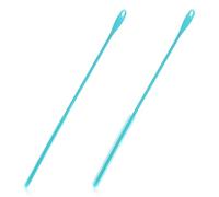 Thyonta 2 Pcs Silicone Straw Cleaning Brushes Food-Grade Bottle Straw Tube Cleaner with Dense Bristles Easy Cleaning Tool for Home Travel Laboratory Use (Blue)