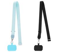 Thyonta 2PCS Adjustable Mobile Phone Lanyard with Fixed Clip Lost Neck Crossbody Flat Strap Carrier Suitable for Travelling Outdoor Office（D）