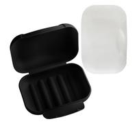Thyonta 2PCS Leak-Proof Soap Box with Latch Portable Waterproof Sealed Storage Box with Lid Suitable for Suitcase Handbag Traveling(Black & White)