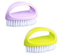 Thyonta 2PCS Shoe Brush Egg Shaped Cleaning Brush Multifunctional Household Laundry Brush Candy Color Brush Clothes Shoes Cleaning Brush Garden Auto Mechanic Cleaning Fingers (Purple + Green)