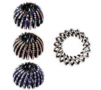 Thyonta 3-Pack Rhinestone Bird's Nest Pillow Hair Clips - Women's Rhinestone Ponytail Hair Clips for All Ages & Occasions