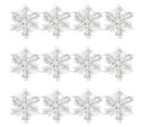 Thyonta 30 Pcs Artificial Snowflake Ornaments Christmas Decorative Enhance Festive Atmosphere Plastic Snowflakes Beautiful and Reusable Holiday Decor for Trees and Windows