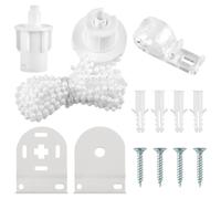 Thyonta 32mm Metal Roller Blind Installation Bracket Complete Set with Bead Chain and Control Mechanism for Window Maintenance Repair Replacement Parts (White)