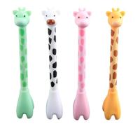 Thyonta 4 Giraffe Gel Pens with Fine Tip Black Ink for School and Office | Four Cute Animal Pens 165 mm Long with Quick Drying Black Gel Ink for Writing Notes and Journals