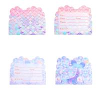 Thyonta 40 PCS Mermaid Theme Party Birthday Invitation Cards Birthday Party Kids Party Party Supplies Fantasy Colors Sturdy and Easy to Write (Pink Purple)