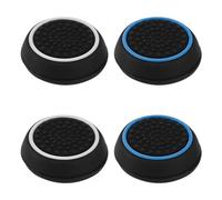 Thyonta 4PCS Gamepad Rocker Keycaps Mushroom Head Two-Tone Protective Grip Silicone Caps for PS4 PS5 XBOXONE, Increase the Game Feel-White and Blue