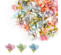 Thyonta 50PCS Faux Flowers Daisy Flower Head Wreath Decoration 2cm Multi-Colour Artificial Flower Wreath Mini Silk Flowers for Home Wedding Decoration
