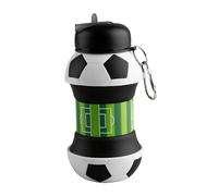 Thyonta 550ml Silicone Collapsible Ball-Shaped Water Bottle Leak-Proof and Impact-Resistant Design Portable and Durable Sports Cup for Outdoor Activities (Football)