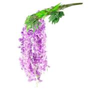 Thyonta 6PCS Artificial Wisteria Flower Vine Encrypted Multi-Leaf Plastic Simulation Wedding Decoration Bean Flower for Home Living Garden Dress Up