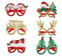 Thyonta 6PCS Christmas Party Glasses Frames Fabulous Festive Dress Up Glasses Accessories Suitable for Home Parties Events Cosplay and Other Decorative Items