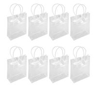 Thyonta 8 Pcs Clear PVC Gift Bags with Handles Button Closure Durable Transparent Bags Reusable Plastic Shopping Gift Bags for Party Wedding and Celebration (23 * 17 * 7)