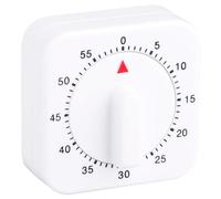 Thyonta Classic 60-Minute Wind-Up Kitchen Timer - Square White Mechanical Timer, Ideal for Cooking, Baking, and Time Management for All Ages