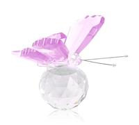 Thyonta Crystal Flying Butterfly Critter Home Decorations Desktop Small Ornaments White Crystal Butterfly Statue Birthday Gift (Purple)