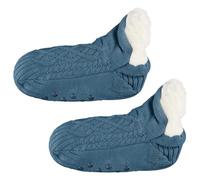 Thyonta Fluffy Non-Slip Slipper Socks - Warm, Cosy Ladies Socks for Indoor Home (Blue)