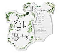 Thyonta Gender Reveal Game Card 21PCS Baby Shower Games Prediction Cards Decorations Advice Card for Baby Welcome Party(Leaves)