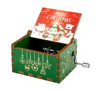 Thyonta Halloween Christmas Hand-Crank Wooden Music Box Classic Carved Music Box Before Christmas Theme for DIY Holiday Songs and Graduation Celebrations Thoughtful Gift