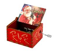 Thyonta Halloween Christmas Hand-Crank Wooden Music Box Classic Carved Music Box Before Christmas Theme for DIY Holiday Songs and Graduation Celebrations Thoughtful Gift