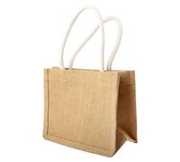 Thyonta Jute Linen Tote Bag Natural Colour Lined Linen Gift Tote Bag With Handles Suitable for DIY Shopping Wedding
