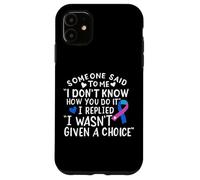 Thyroid Cancer Awareness Blue Pink Teal Ribbon Fighter Chemo Case for iPhone 11